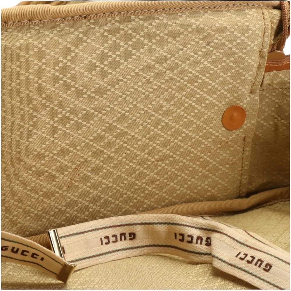 Gucci Micro GG Coated Canvas and Leather Travel Bag Luggage Tag lock key vintage - Picture 11 of 16